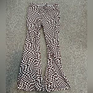 Checkered flared pants
